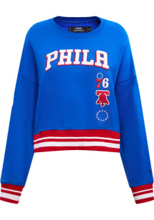 Pro Standard Philadelphia 76ers Womens Blue Retro Classic Crew Sweatshirt