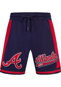 Pro Standard Atlanta Braves Mens Navy Blue Script Tail Shorts