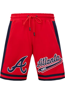 Pro Standard Atlanta Braves Mens Red Script Tail Shorts