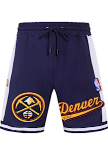 Pro Standard Denver Nuggets Mens Navy Blue Script Tail Shorts