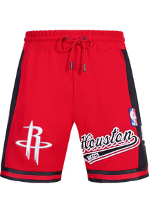 Pro Standard Houston Rockets Mens Red Script Tail Shorts