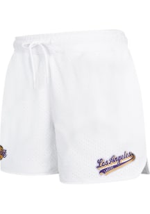 Pro Standard Los Angeles Lakers Mens White Script Tail Mesh Shorts