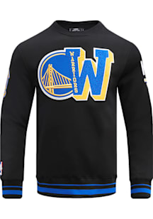Pro Standard Golden State Warriors Mens Black Mash Up Long Sleeve Crew Sweatshirt