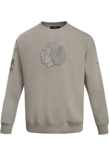 Pro Standard Chicago Blackhawks Mens Grey Neutral Long Sleeve Crew Sweatshirt