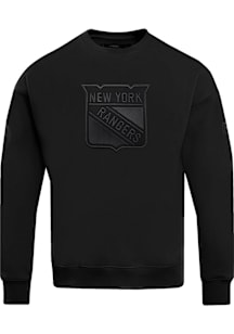 Pro Standard New York Rangers Mens Black Neutral Long Sleeve Crew Sweatshirt
