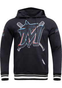 Pro Standard Miami Marlins Mens Black Mash Up Fashion Hood