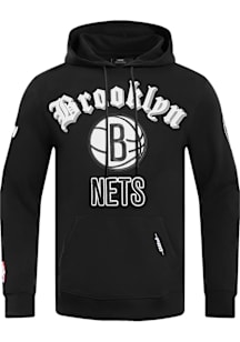 Pro Standard Brooklyn Nets Mens Black Old English Fashion Hood