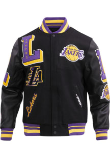 Pro Standard Los Angeles Lakers Mens Black Mash Up Heavyweight Jacket