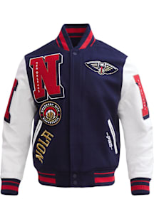Mens New Orleans Pelicans Pro Standard Mens Mash Up Heavyweight Jacket - Navy Blue