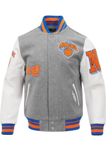 Pro Standard New York Knicks Mens Grey Old English Heavyweight Jacket