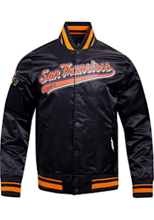 Pro Standard San Francisco Giants Mens Black Script Tail Satin Light Weight Jacket