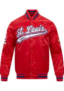 Pro Standard St Louis Cardinals Mens Red Script Tail Satin Light Weight Jacket