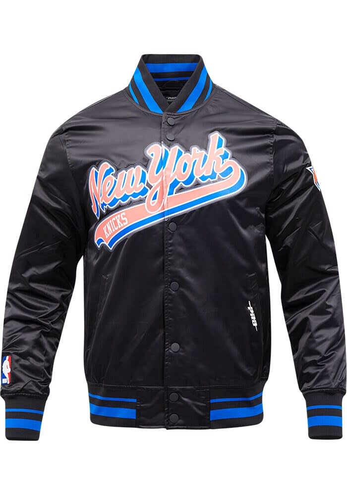 Pro Standard New York Knicks Mens BLACK/ROYAL Script Tail Satin
