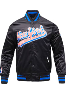 Pro Standard New York Knicks Mens Black Script Tail Satin Light Weight Jacket