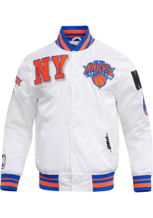 Pro Standard New York Knicks Mens White Mash Up Satin Light Weight Jacket