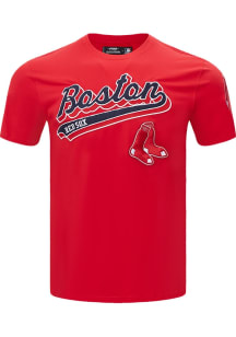 Pro Standard Boston Red Sox Red Script Tail Short Sleeve T Shirt