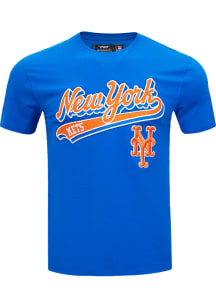 Pro Standard New York Mets Blue Script Tail Short Sleeve T Shirt