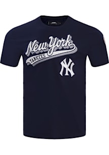 Pro Standard New York Yankees Navy Blue Script Tail Short Sleeve T Shirt