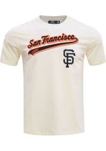 Pro Standard San Francisco Giants White Script Tail Short Sleeve T Shirt