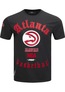 Pro Standard Atlanta Hawks Black Old English Short Sleeve T Shirt