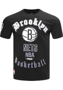 Pro Standard Brooklyn Nets Black Old English Short Sleeve T Shirt