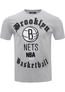 Pro Standard Brooklyn Nets Grey Old English Short Sleeve T Shirt