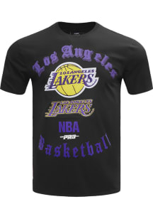 Pro Standard Los Angeles Lakers Black Old English Short Sleeve T Shirt
