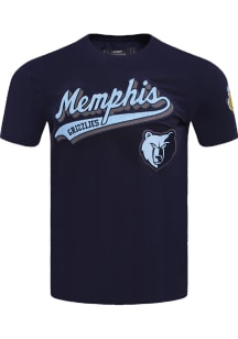 Pro Standard Memphis Grizzlies Navy Blue Script Tail Short Sleeve T Shirt
