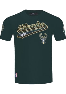 Pro Standard Milwaukee Bucks Green Script Tail Short Sleeve T Shirt