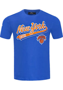 Pro Standard New York Knicks Blue Script Tail Short Sleeve T Shirt