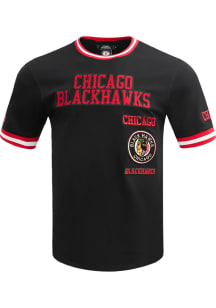 Pro Standard Chicago Blackhawks Black Retro Doubleknit Short Sleeve T Shirt