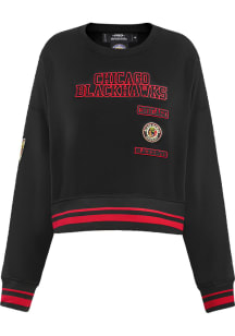 Pro Standard Chicago Blackhawks Womens Black Retro Crew Sweatshirt