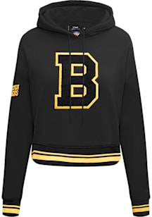 Pro Standard Boston Bruins Womens Black Retro Cropped Hooded Sweatshirt