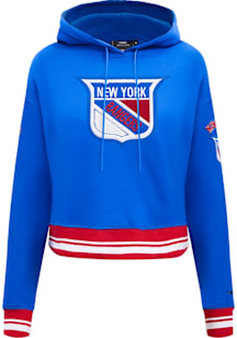 Pro Standard New York Rangers Womens Blue Retro Cropped Hooded Sweatshirt