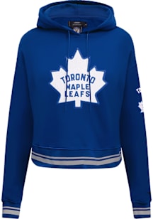 Pro Standard Toronto Maple Leafs Womens Blue Retro Cropped Hooded Sweatshirt