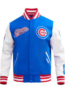 Pro Standard Chicago Cubs Womens Blue Script Tail Varsity Heavy Weight Jacket