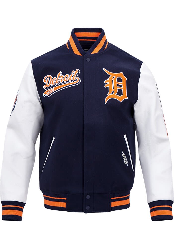 Detroit Tigers Pro Standard Womens NAVY/ORANGE Script Tail Varsity