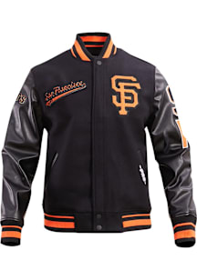 Pro Standard San Francisco Giants Womens Black Script Tail Varsity Heavy Weight Jacket