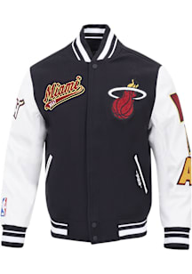 Pro Standard Miami Heat Womens Black Script Tail Varsity Heavy Weight Jacket