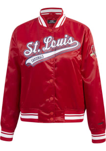 Pro Standard St Louis Cardinals Womens Red Script Tail Satin Light Weight Jacket