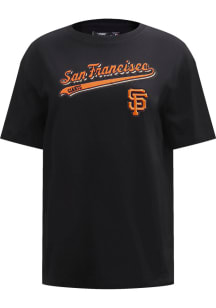 Pro Standard San Francisco Giants Womens Black Script Tail BF Short Sleeve T-Shirt