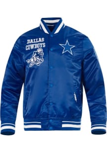 Pro Standard Dallas Cowboys Mens Blue Retro Classic Rib Satin Light Weight Jacket