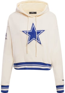 Pro Standard Dallas Cowboys Womens Blue Retro Classic Cropped Hooded Sweatshirt