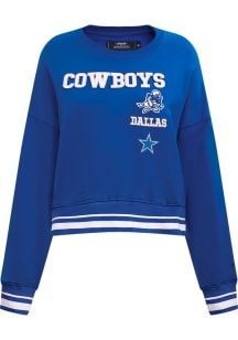 Pro Standard Dallas Cowboys Womens Blue Retro Classic Crew Sweatshirt