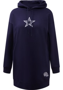 Pro Standard Dallas Cowboys Womens Navy Blue Classic Hoodie Short Sleeve Dress