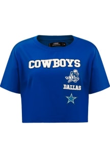 Pro Standard Dallas Cowboys Womens Blue Retro Classic Boxy Short Sleeve T-Shirt