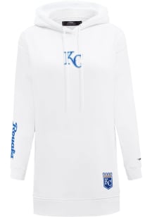Pro Standard Kansas City Royals Womens White Hoodie Short Sleeve Dress
