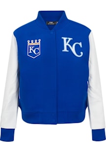 Pro Standard Kansas City Royals Womens Blue Wool Varsity Heavy Weight Jacket