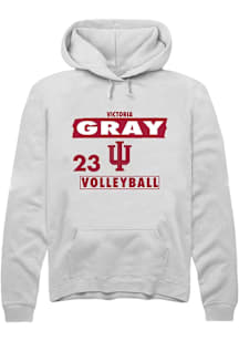 Victoria Gray Indiana Hoosiers Mens White NIL Striped Player Hood