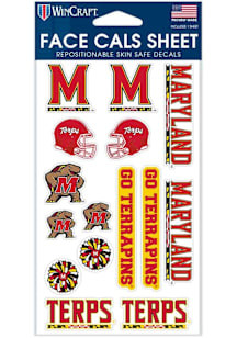 Red Maryland Terrapins 4x7 Face Cals Tattoo